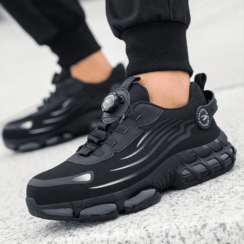 Henner Z90 Scarpe di sicurezza ultraleggere e resistenti all'usura con fibbia rotante a punta d'acciaio