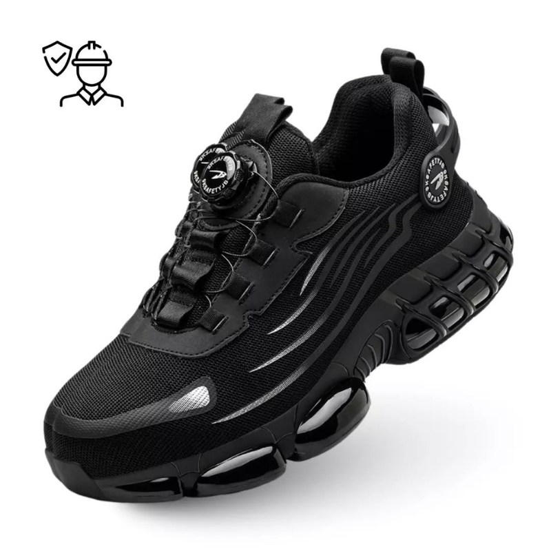 Henner Z90 Scarpe di sicurezza ultraleggere e resistenti all'usura con fibbia rotante a punta d'acciaio
