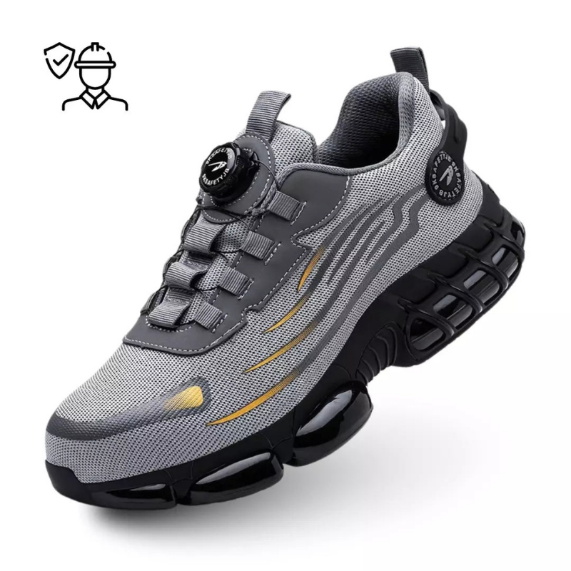 Henner Z90 Scarpe di sicurezza ultraleggere e resistenti all'usura con fibbia rotante a punta d'acciaio