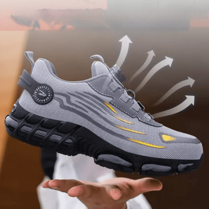 Henner Z90 Scarpe di sicurezza ultraleggere e resistenti all'usura con fibbia rotante a punta d'acciaio