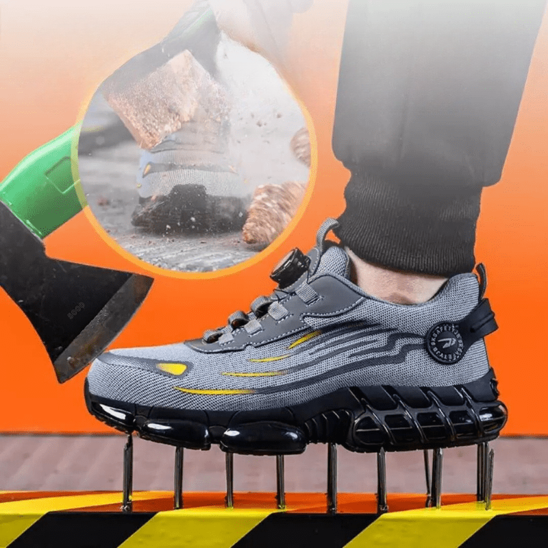 Henner Z90 Scarpe di sicurezza ultraleggere e resistenti all'usura con fibbia rotante a punta d'acciaio