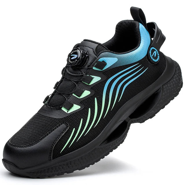 Henner Z90 Scarpe di sicurezza ultraleggere e resistenti all'usura con fibbia rotante a punta d'acciaio