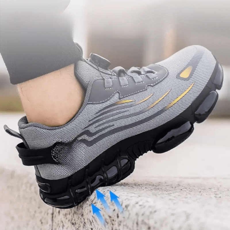 Henner Z90 Scarpe di sicurezza ultraleggere e resistenti all'usura con fibbia rotante a punta d'acciaio