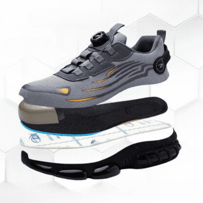 Henner Z90 Scarpe di sicurezza ultraleggere e resistenti all'usura con fibbia rotante a punta d'acciaio